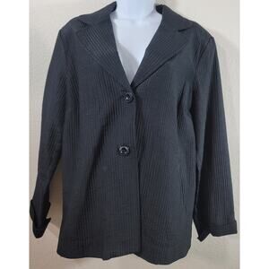 Coldwater Creek Black Channel Quilted Jacket 16 New Without Tags Lightweight